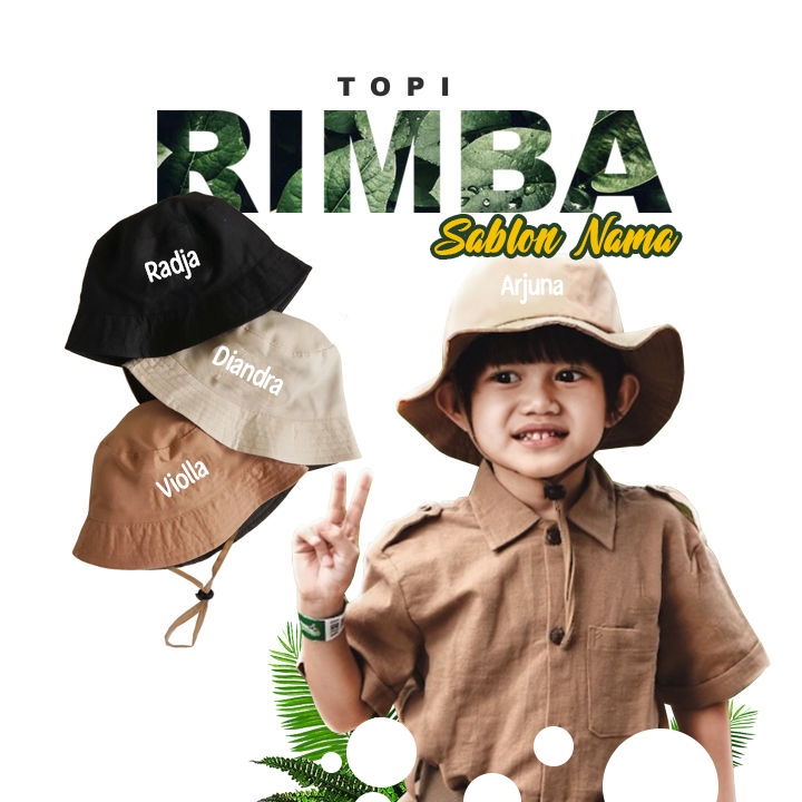Topi Rimba Anak Topi Safari Anak Laki Laki Perempuan Topi Pakai Nama Anak Topi Gunung