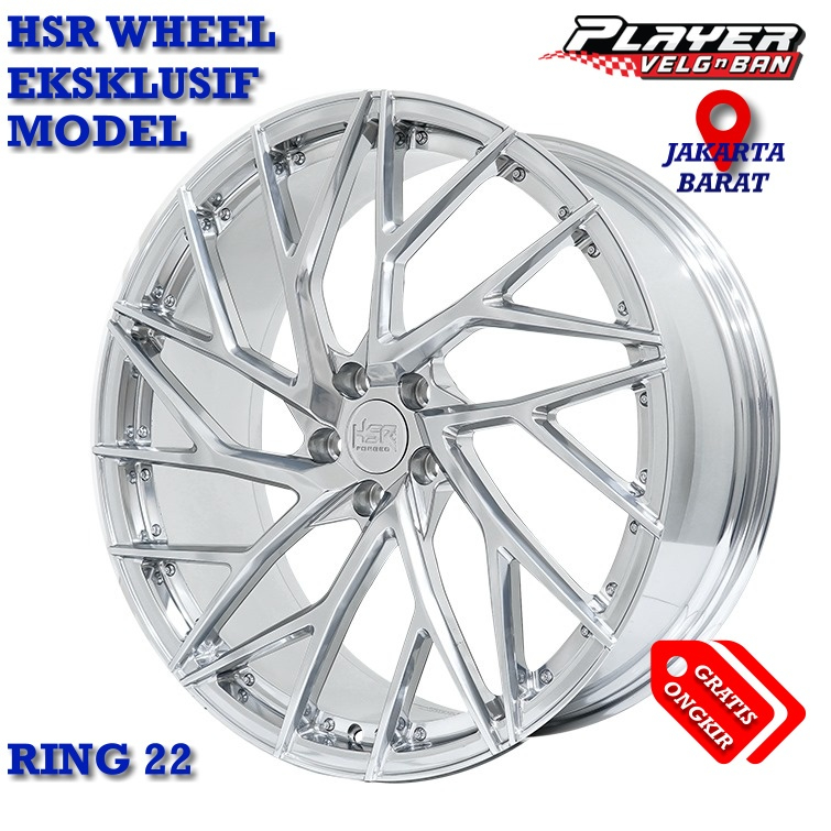 VELG MOBIL RING 22 EKSKLUSIF MODEL HSR ORIGINAL TIPE RFG BDA R22 L9 PCD5X112 ET40 FULL POLISHED