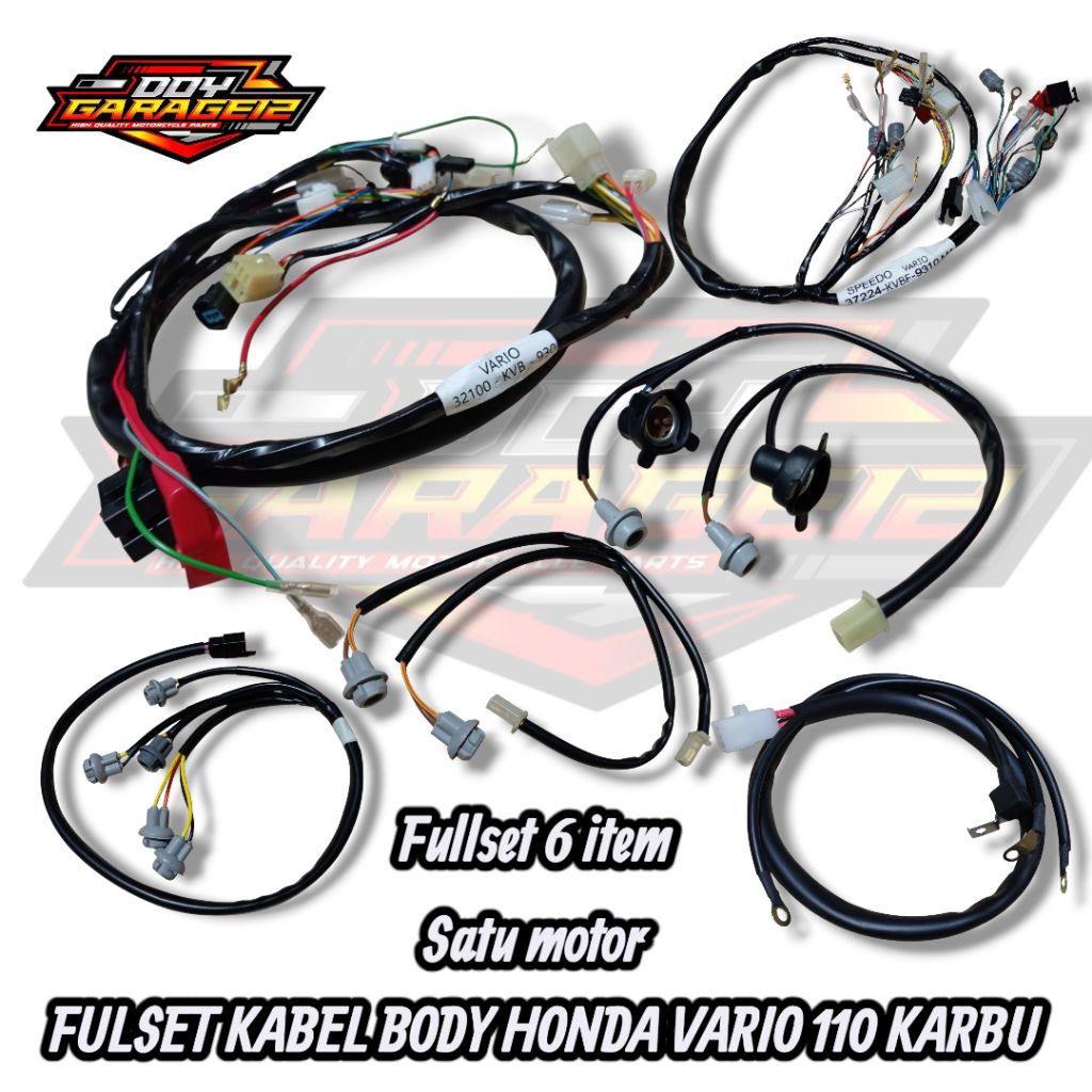 Fullset Kabel Body Honda Vario 110 karbu KVB Fullset 1 Motor 6 item Kabel Body Vario cw Honda Vario 