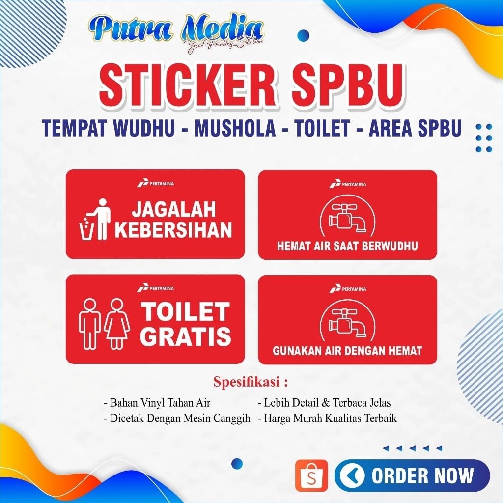 Stiker Spbu / Area Spbu / Tempat Wudhu / Toilet Spbu / Mushola Spbu