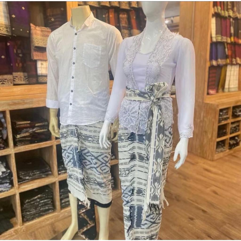 Couple Saput kamen dan kemben adat bali bahan tenun asli premium quality - Saput kamen Udeng Pria da