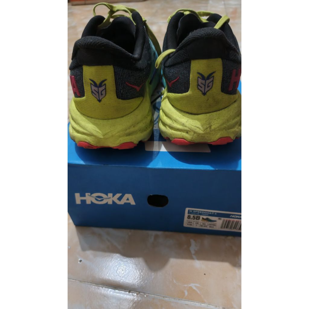 100 % ORI SEPATU HOKA ONE ONE - SPEEDGOAT 5 - Scuba blue. Ori Second