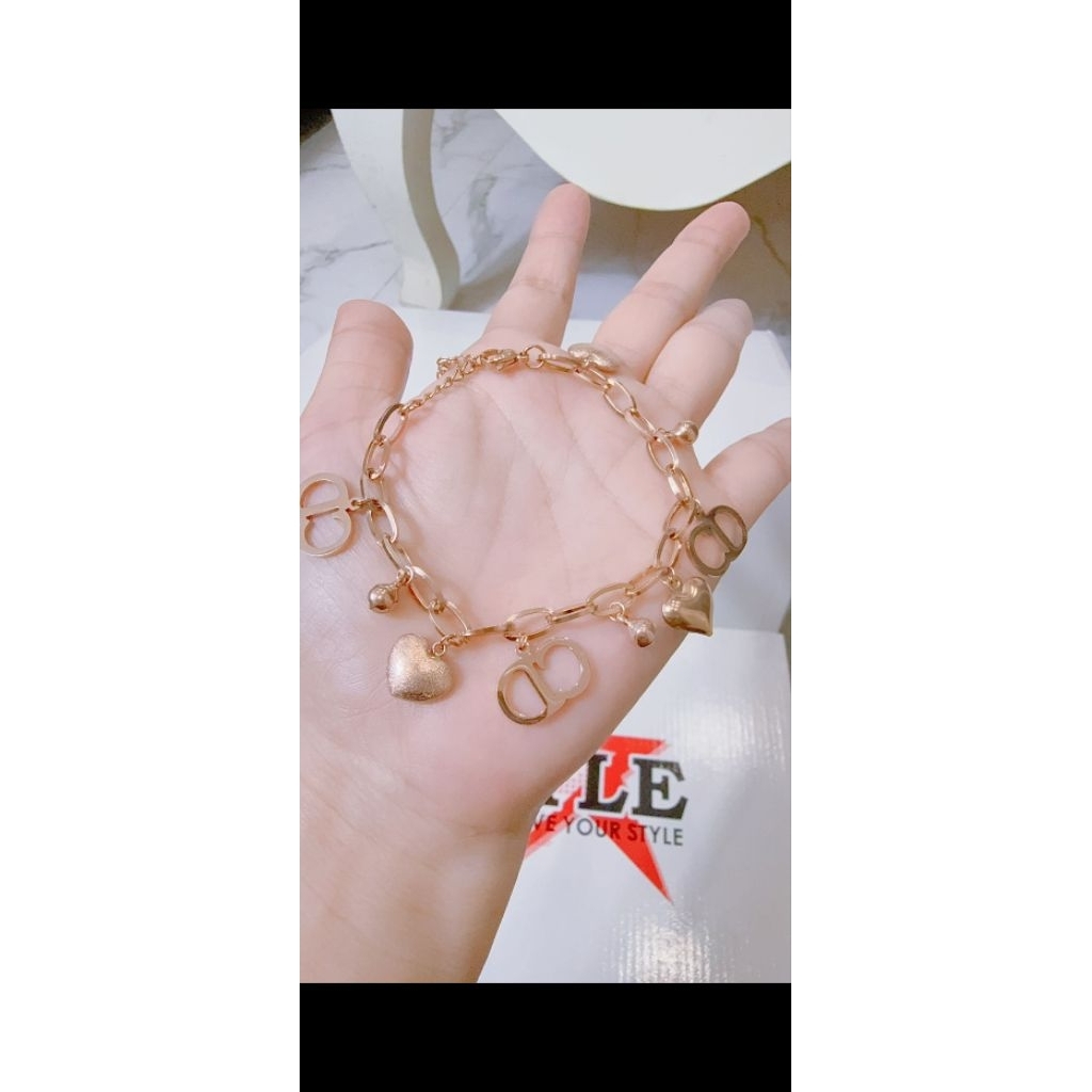 gelang rantai cd rose gold