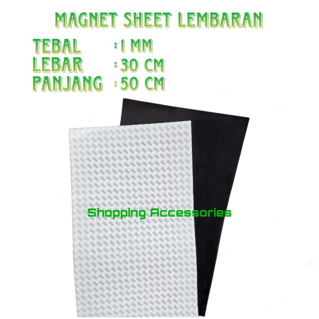 Magnet Sheet Lembaran / Magnet Strip Lembaran Hiasan Kulkas Ukuran 30cm x 50cm Tebal 1mm