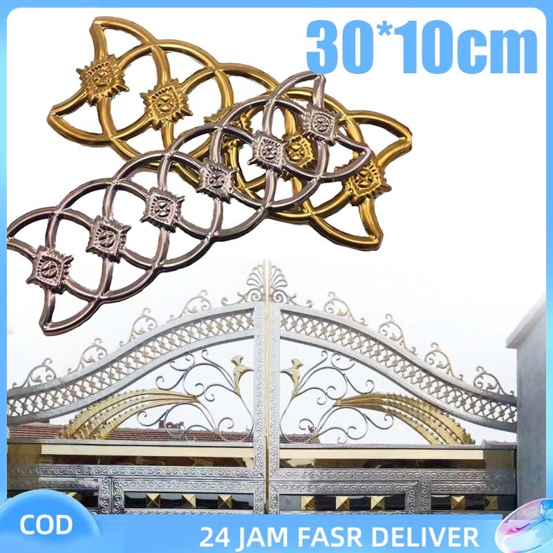 RF - 100X300MM Ornamen Pagar Besi Bunga Bulat Sambung Stainless Hiasan Pagar Rumah Minimalis