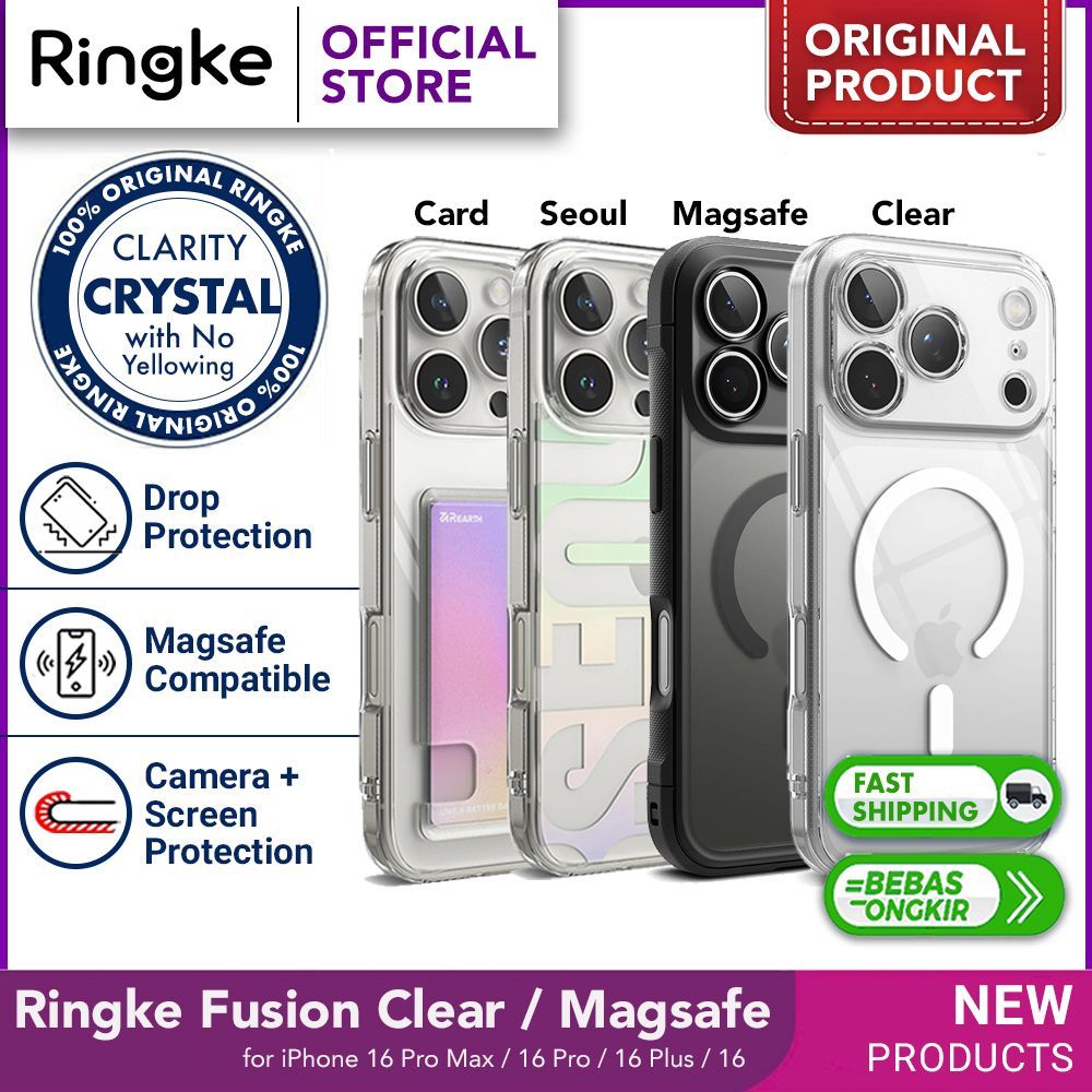 Ringke Fusion Case iPhone 17 Pro Max / 17 Air / 16 Pro Max / 16 Plus  - Clear Casing Magnetic Magsaf