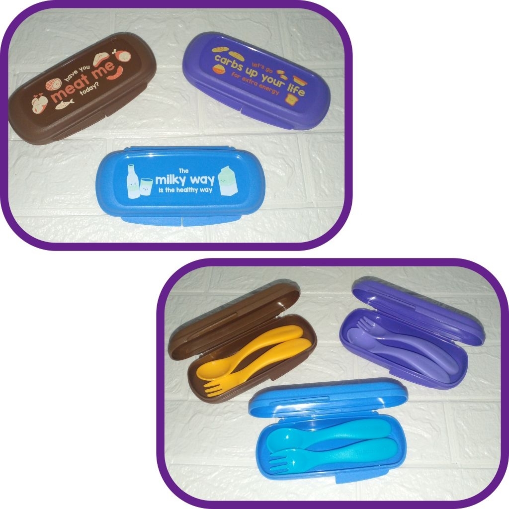 Feeding Cutlery Tupperware/ sendok garpu bayi (1 set)