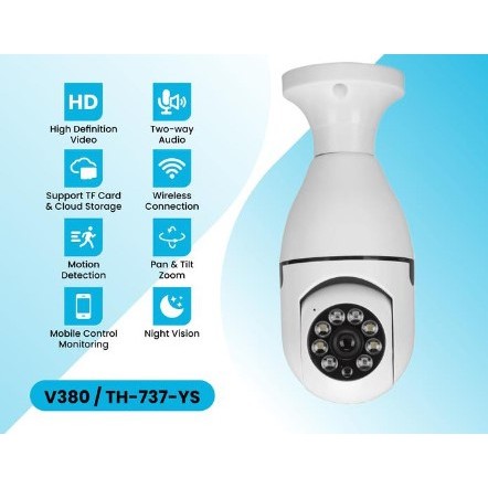 Camera CCTV Bohlam WIFI Wireless PTZ Bohlam CCTV Bohlam Thunderin TH-737-YS
