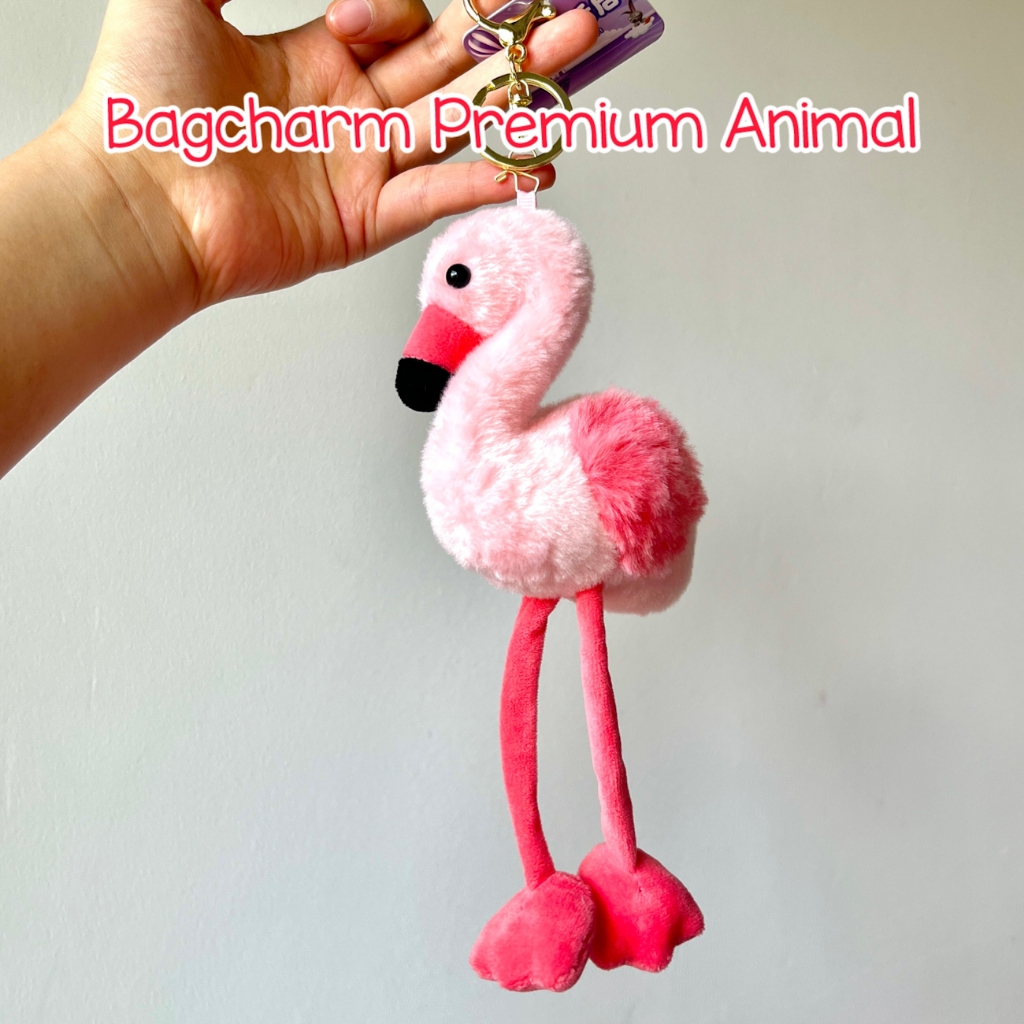 Bagcharm animal premium Flamingo Camel White duck / gantungan tas gambar hewan flamingo unta onta be