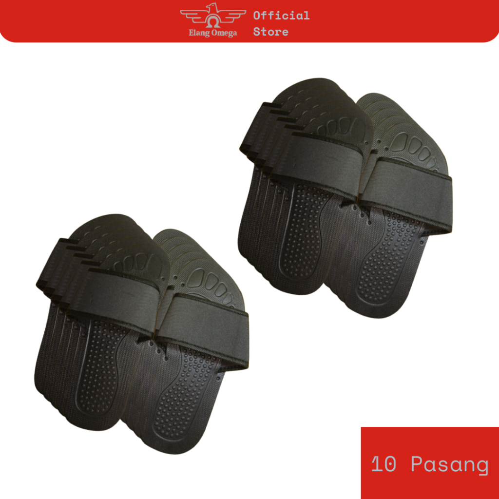 sandal hotel / rumah / kamar spon 8mm warna hitam [10 pcs]