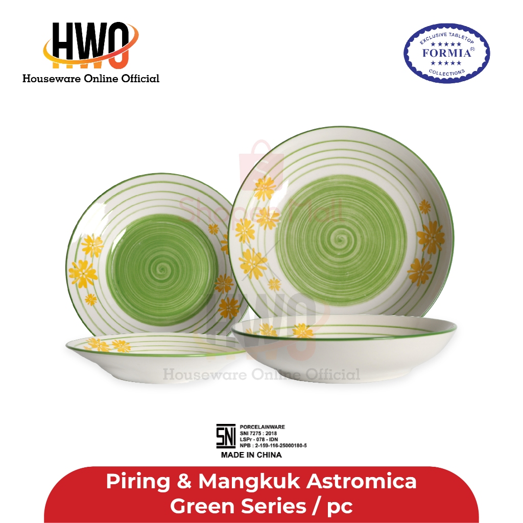 Formia Piring Mangkuk Astromica Green Series