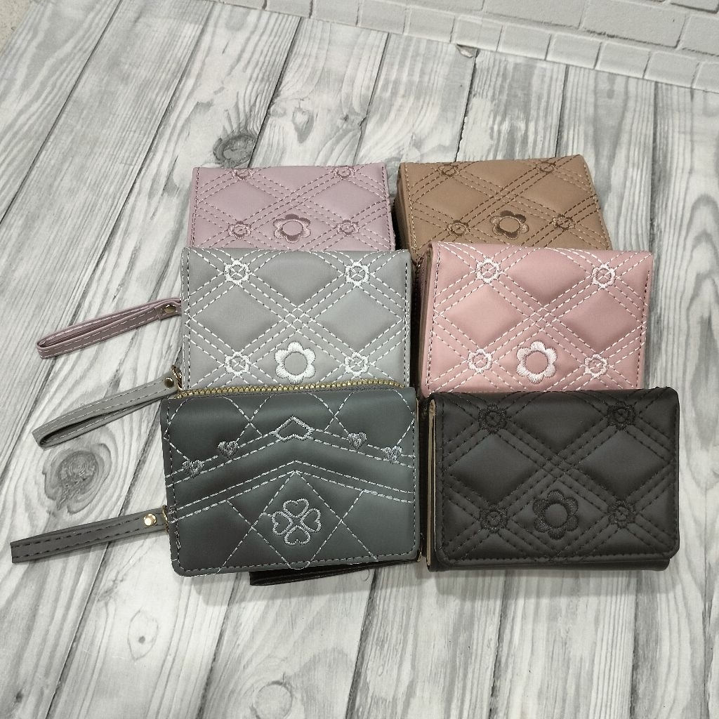 Dompet mini wanita resleting lipat 3 Dompet mini koin resleting