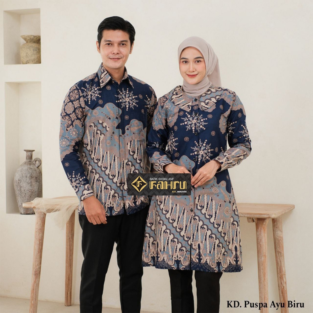 FAHRUBATIK - Motif PUSPA AYU - Batik Model Tunik KD OP blus Kemeja dan Hem Batik - Batik Nyaman Pria