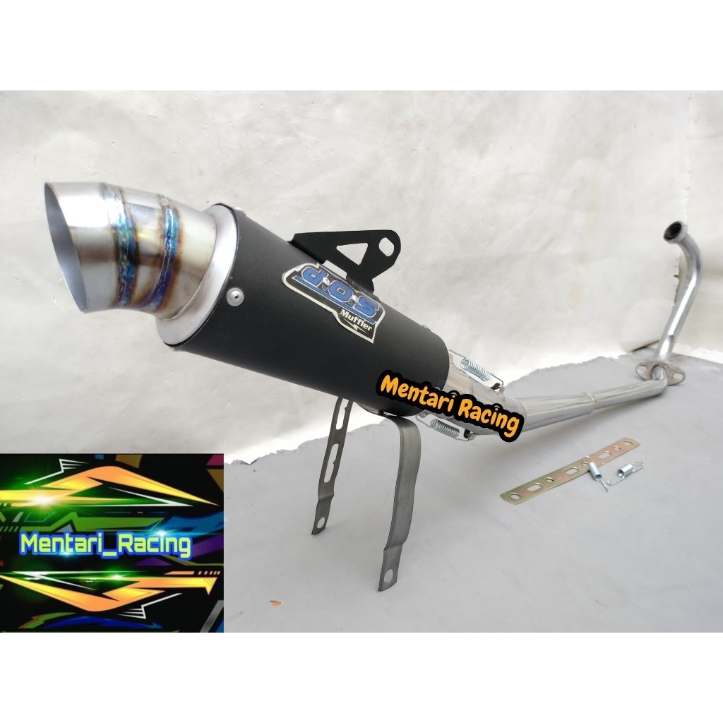 KNALPOT RACING DOS COATING HITAM MOTOR JUPITER MX 135 OLD, JUPITER MX NEW 135, SATRIA FU KARBU, SATR