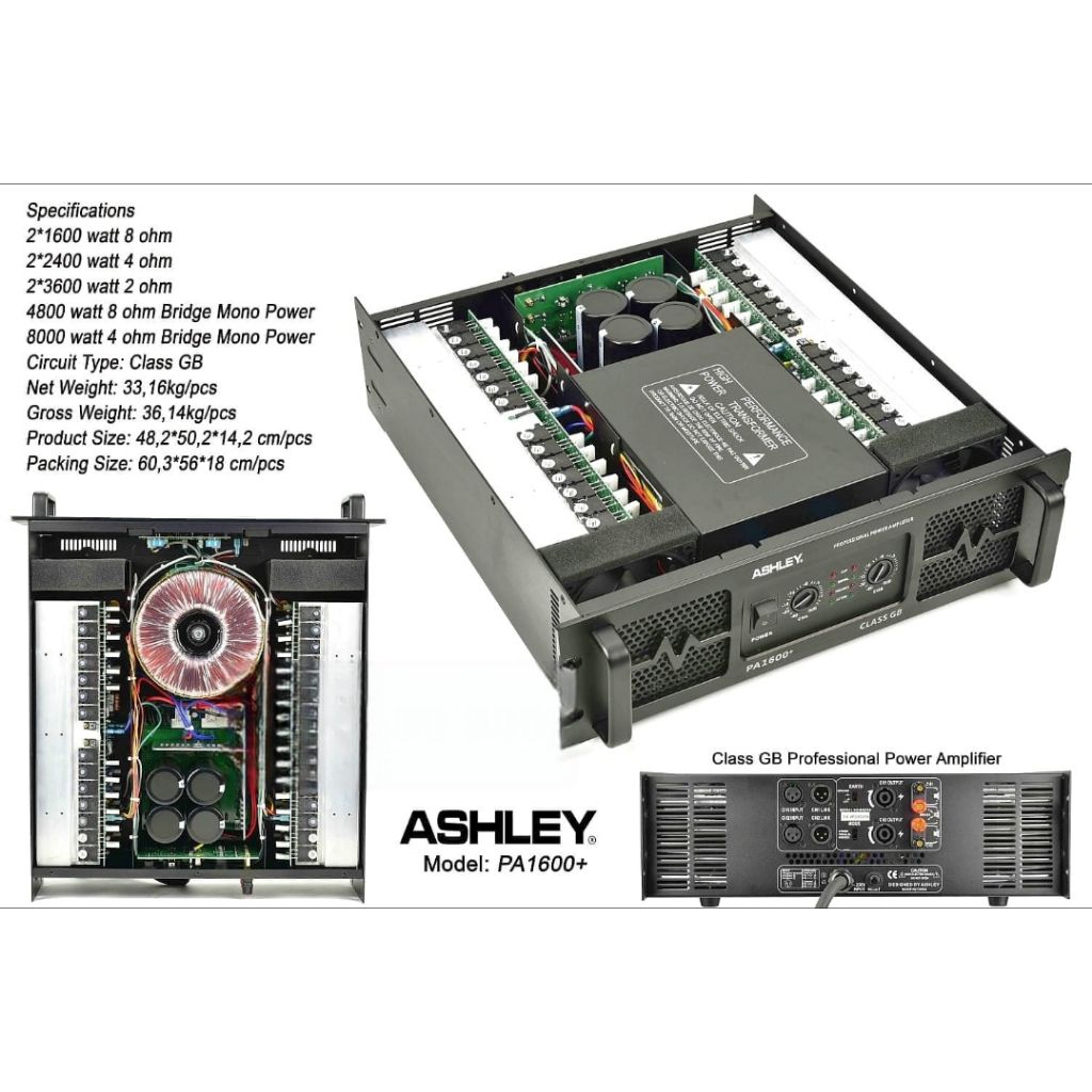 Power Amplifier ASHLEY PA1600+