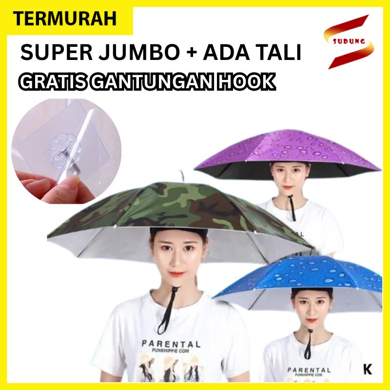 Topi Payung Kepala Besar Payung Topi Diameter grade A