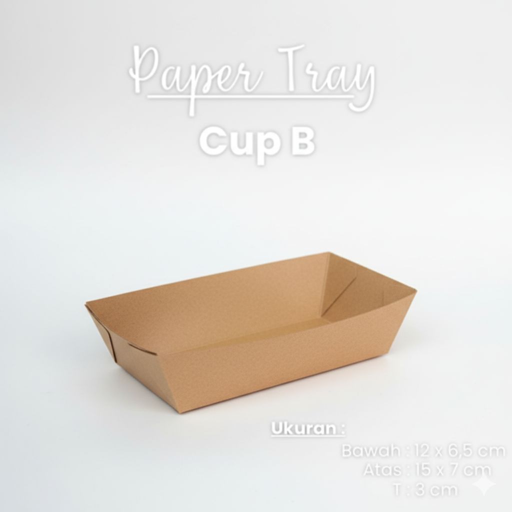Techtopia01 (100Pcs) Kotak Cup Kentang / Food Paper Tray / Kotak Toast / Kotak Snack / Paper Tray