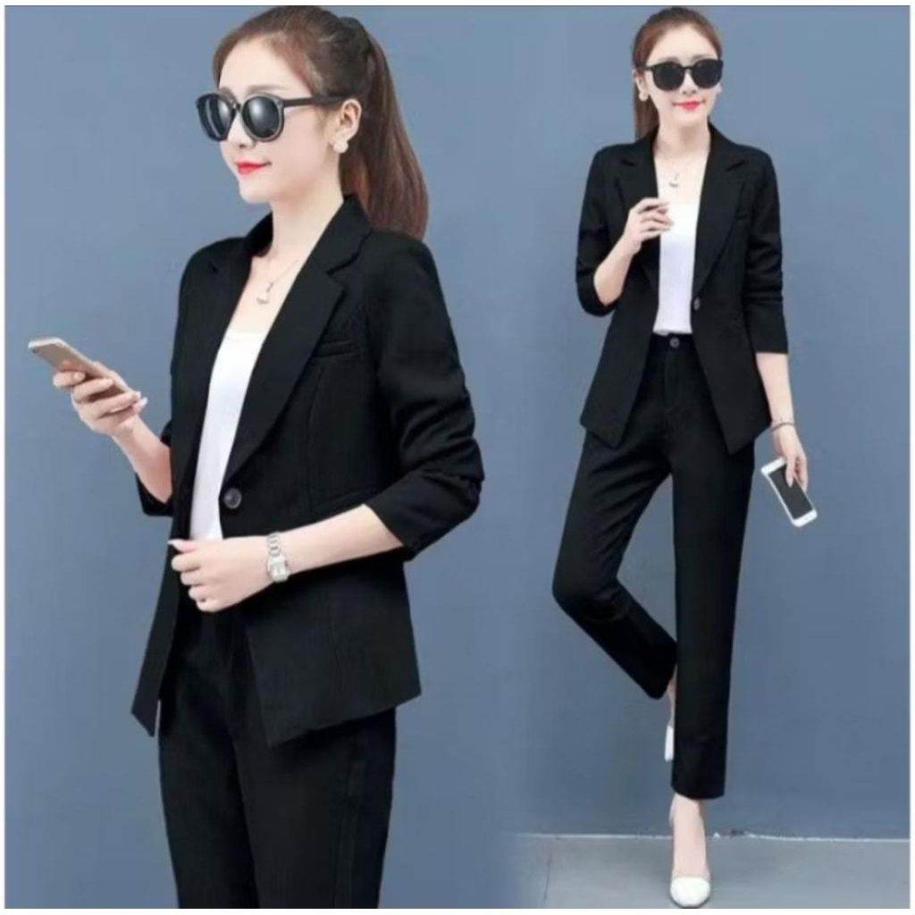 SETELAN BLAZER WANITA KANTOR/JAS BLAZER SETELAN KOREAAN LOOK