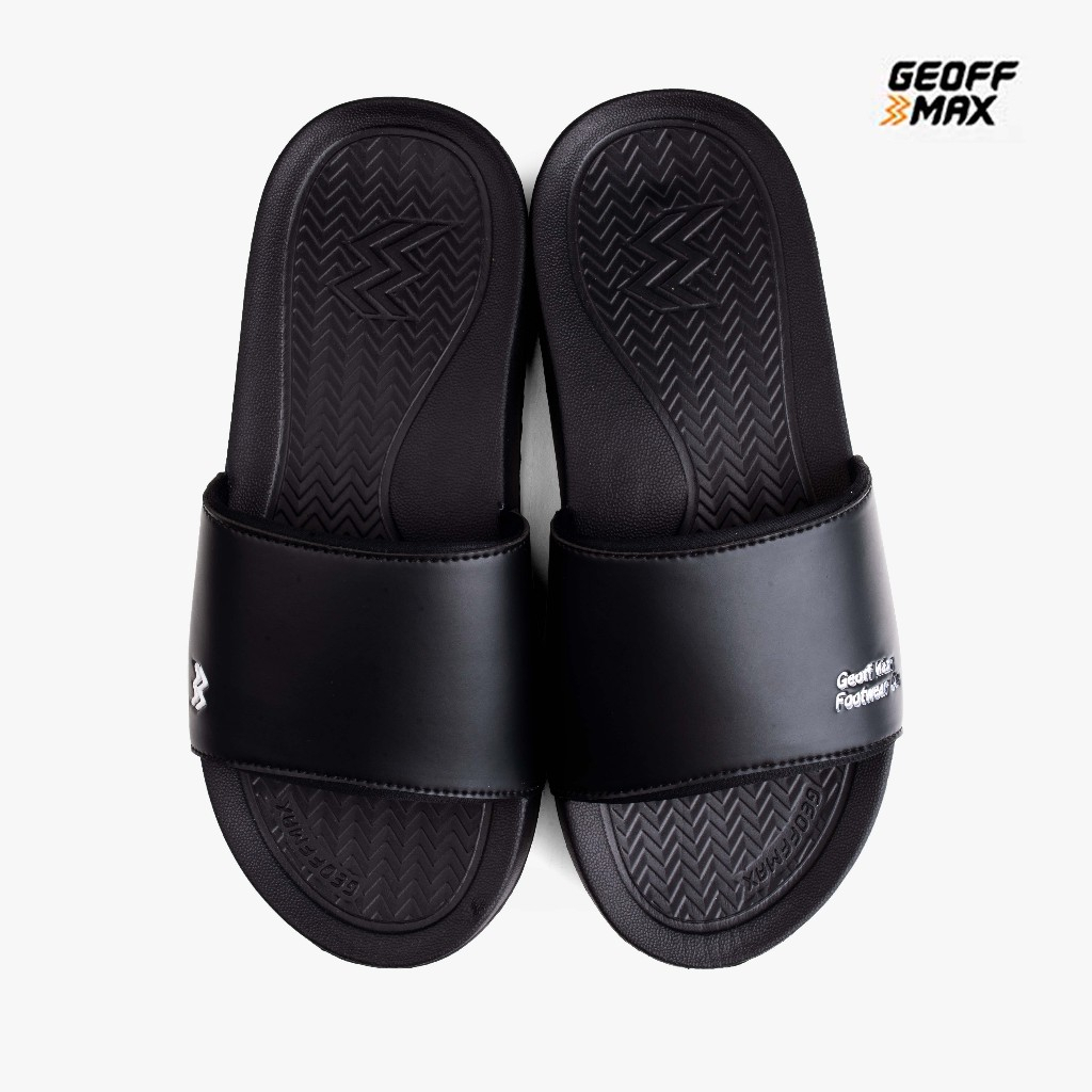 Geoff Max - Wordler Black | Sandal Pria Wanita Sandal Ringan Sandal Slop Slipper Anti Licin
