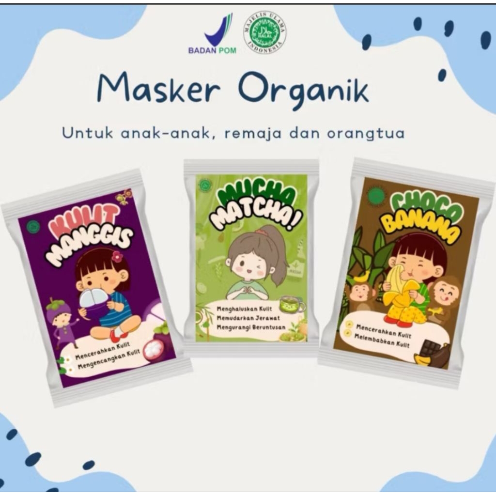Masker Wajah Organik Anak BPOM Original