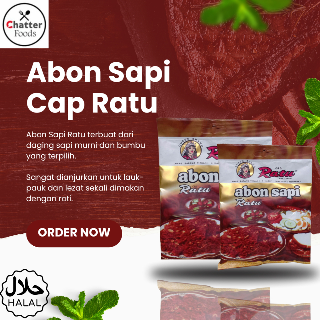 Makanan Siap Saji / Abon Sapi Cap Ratu / 90gr / Halal