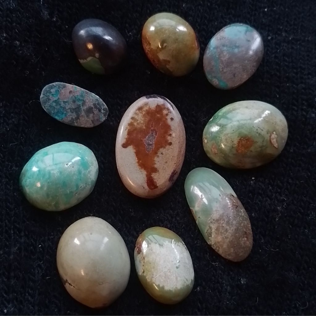 Borongan 10pcs Natural Batu Pirus Hubei Xinjiang China Asli