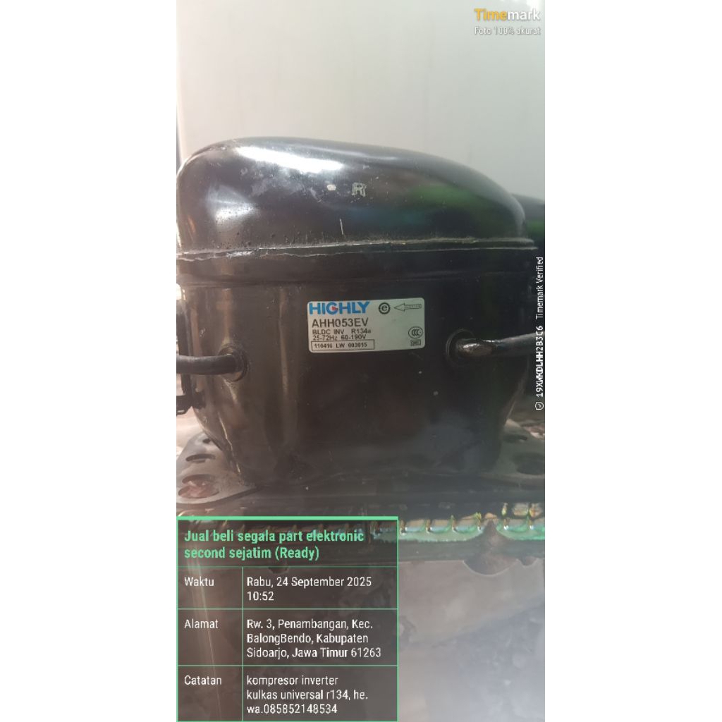 kompresor inverter kulkas universal r134, bisa sebagai pengganti LG bmg089 atau kulkas inverter Aqua