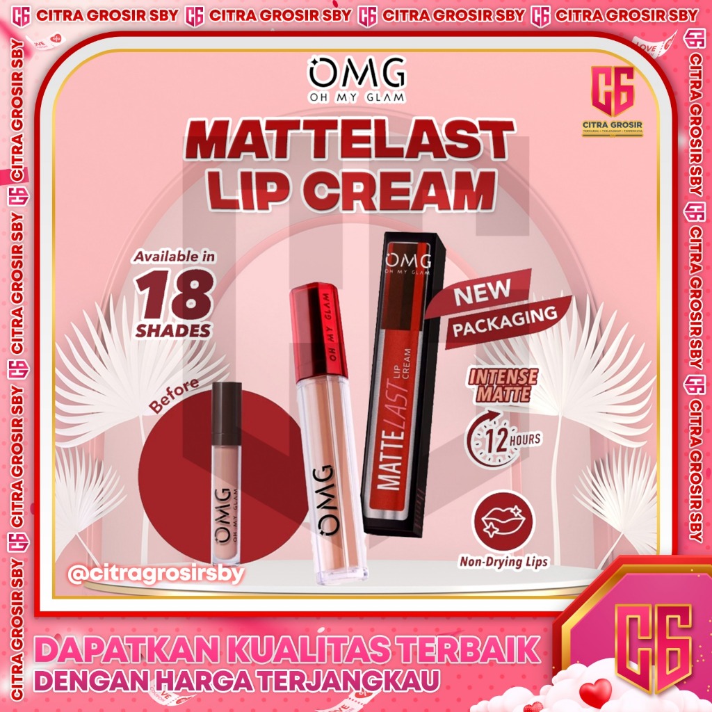 OMG OH MY GLAM Matte Kiss Lip Cream || Lipstick Lipcream Original BPOM 3.5gr