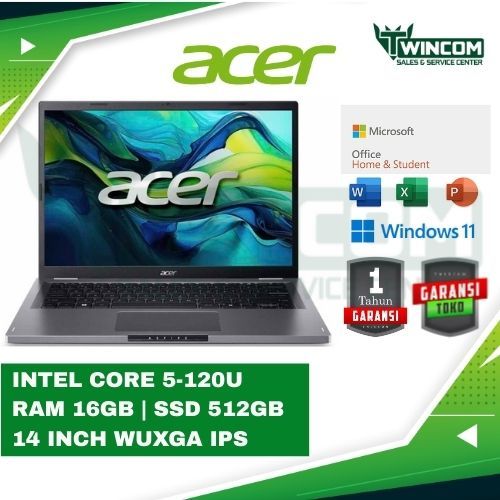 Laptop Acer Aspire 14 A14 51M Intel Core 5 120U RAM 16GB SSD 512GB - BERGARANSI RESMI