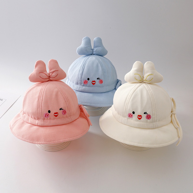 Topi baskom / topi pelindung sinar matahari anak dan bayi unisex motif wajah cute