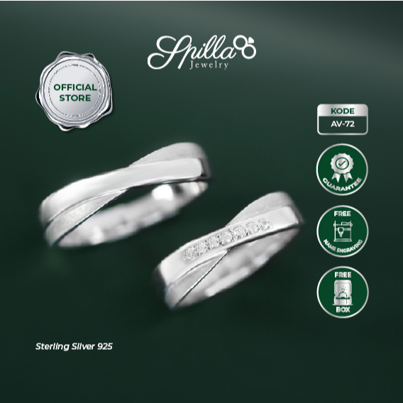 Spilla Jewelry Cincin Nikah AV-72 Cincin Perak Couple Bergaransi