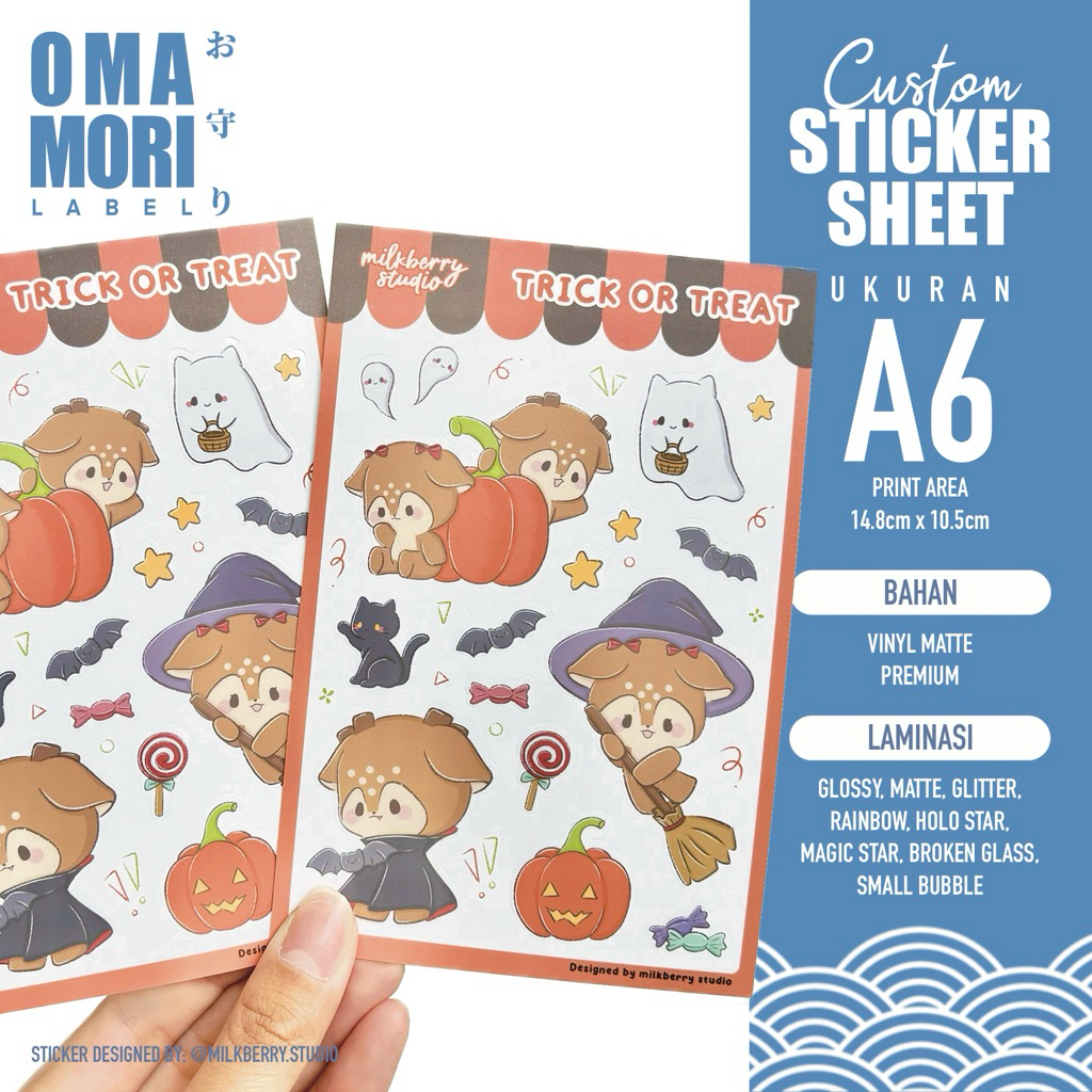 Cetak Custom Vinyl Sticker Sheet A6 Premium