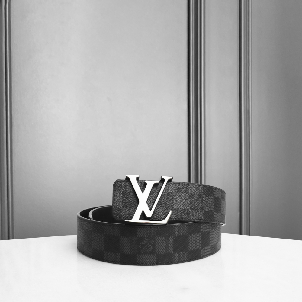 SABUK PRIA DAMIER GRAPHITE CANVAS BELT