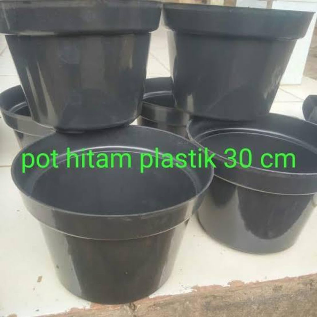 pot plastik hitam polos diameter 30 cm