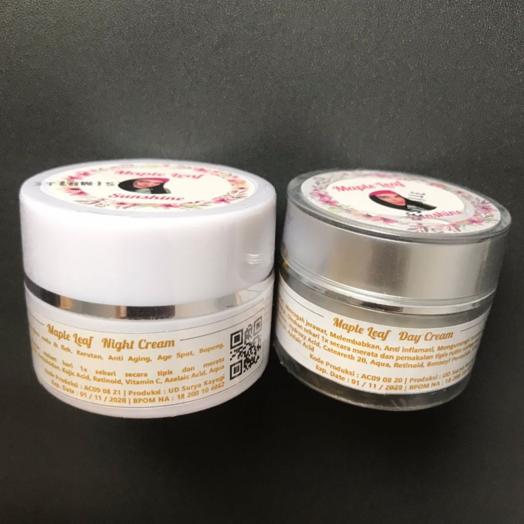 ECER Maple Leaf Skincare Cream Siang dan Malam - Mencerahkan Menghilangkan Flek BPOM