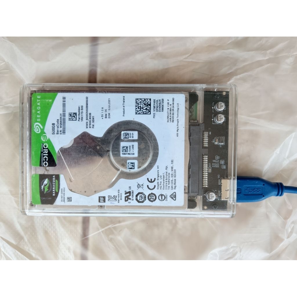 hardisk 500GB isi file game PS 4 HEN PKG + case orico transparan