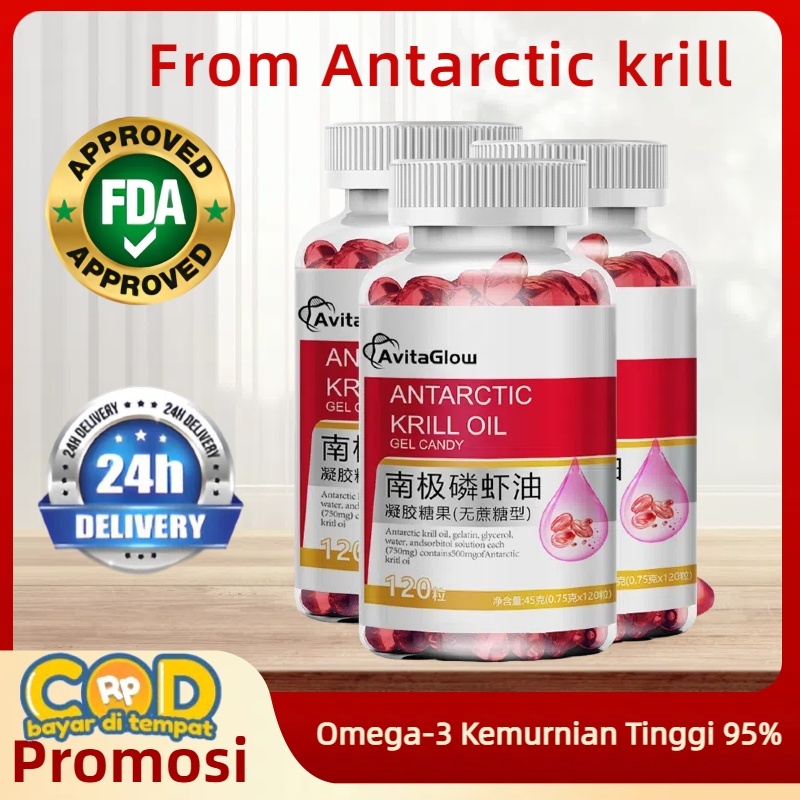 ORIGINAL-Antarctic Krill Oil Natural Astaxanthin Phospholipids Omega 3 120 Softgel Capsules Dietary