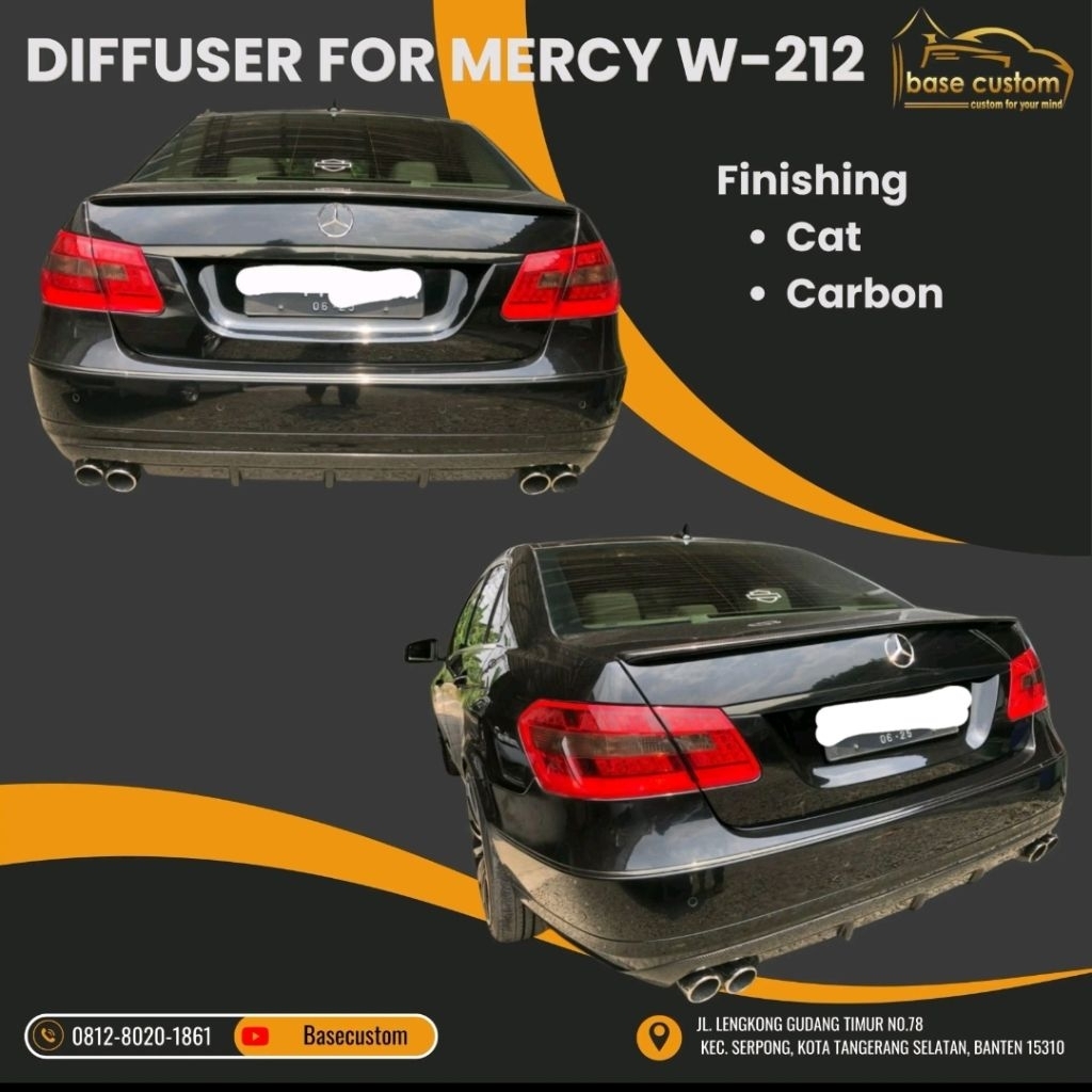 Rear Diffuser / Bodykit Belakang Mercy W212 / Mercy W-212