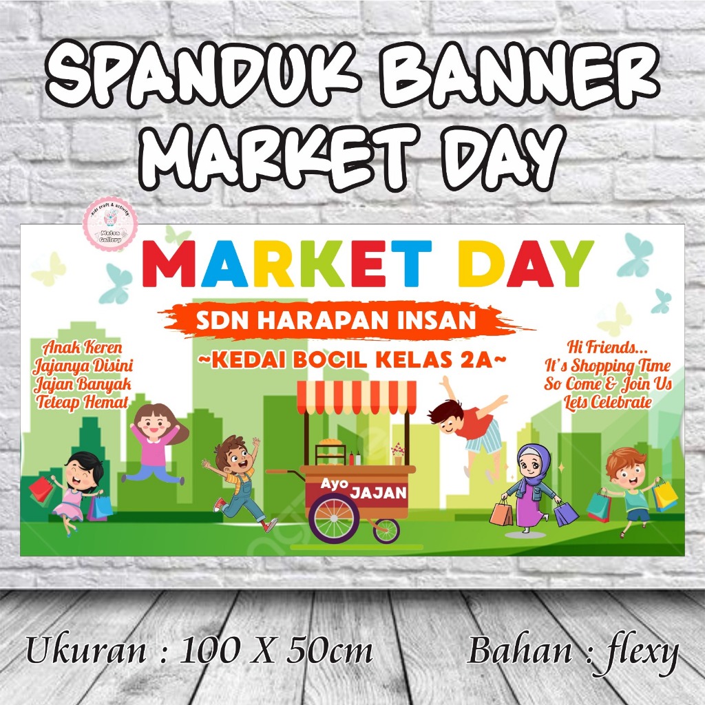 spanduk Banner market day custom props market day