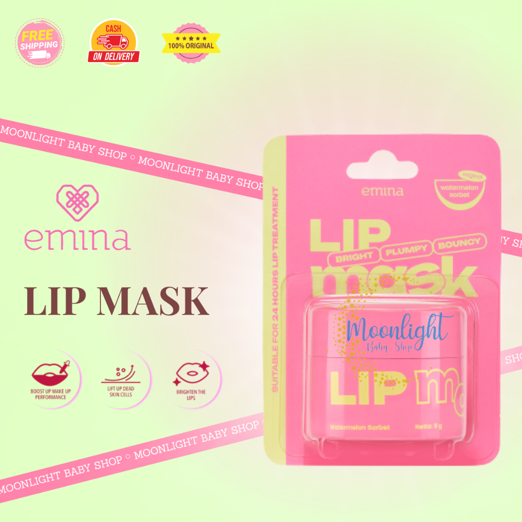 Emina Lip Mask - Masker Bibir Melembapkan & Menyegarkan - Solusi Bibir Pecah-pecah & Kering