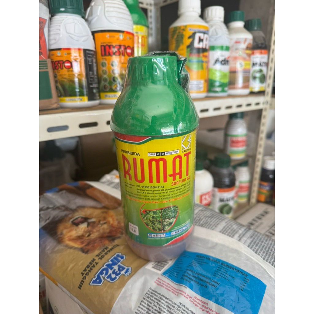 Herbisida RUMAT 300 / 100 SL 1 Liter Glifosat 2,4 D Racun Rumput