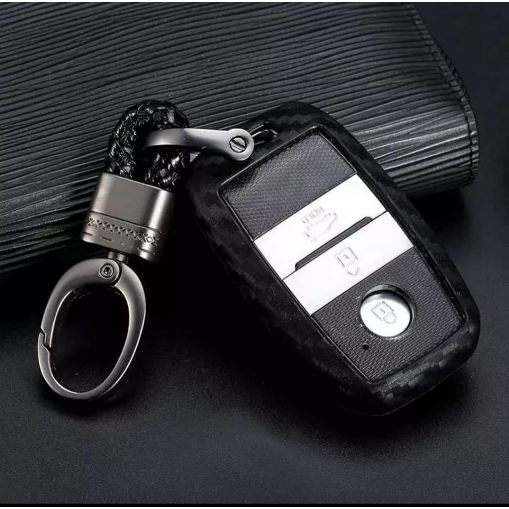 kunci mobil sarung silicon carbon kia sonet seltos carens