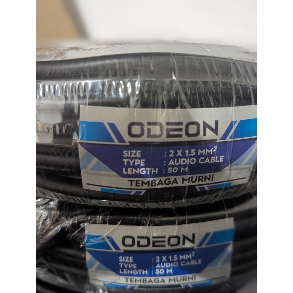 Kabel Speaker 2x1.5mm Odeon 50Meter Warna Hitam Odeon 2x1.5 mm