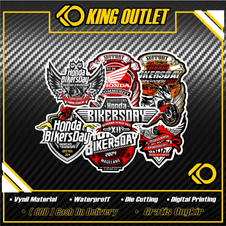 Stiker HONDA BIKERSDAY - Stiker event acara Honda Biker's Day