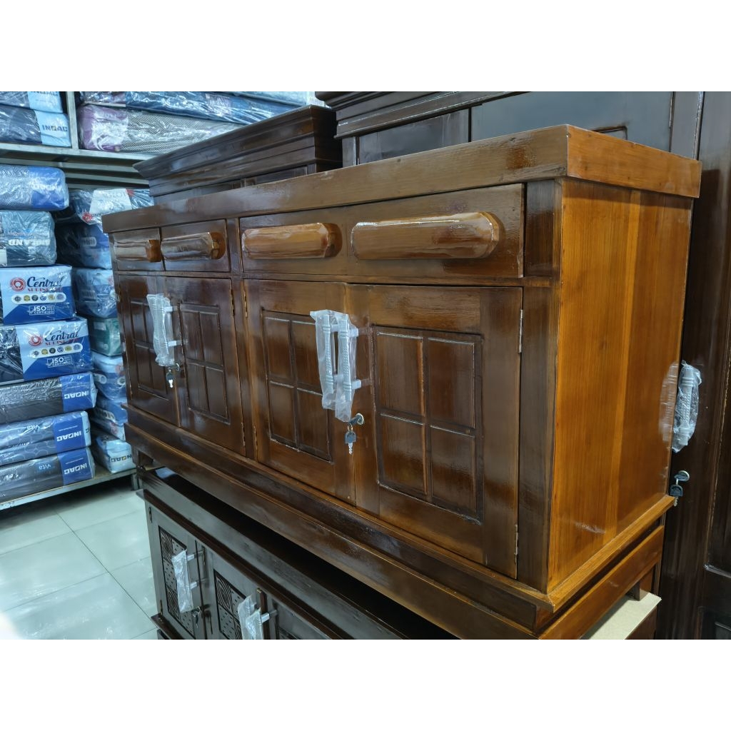 Lemari Tv Kayu jati  Rak Tv Tahan Rayap Tahan Air Meja Tv
