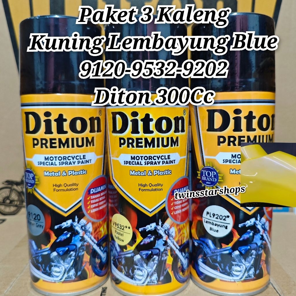 Pilok Pylox Cat Diton Premium Paket 3 Kaleng Kuning Lembayung Blue 9202 Pastel Yellow 9532 Putih Whi