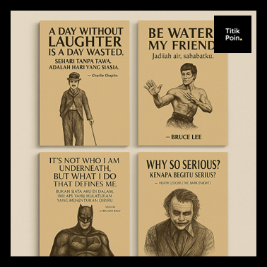 Titik Poin Poster Quotes Tokoh Film Dunia MDF 15x20 20x30 cm | Hiasan Dinding Aesthetic Pajangan Kay