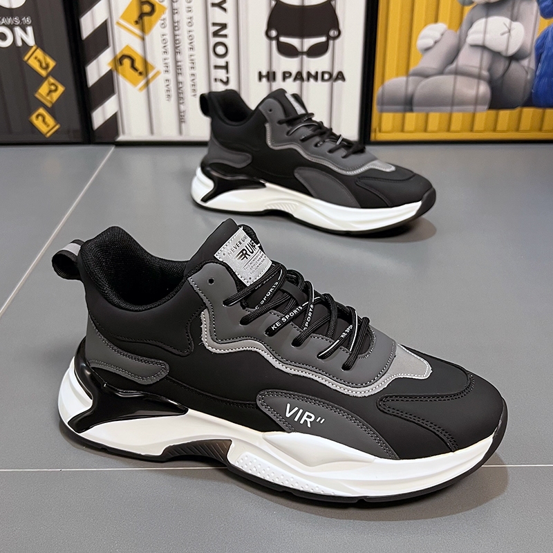 Sepatu Kasual Pria dan Wanita, Sepatu Olahraga, Sepatu Lari, Warna Hitam/Hitam Putih, Ukuran 39-44