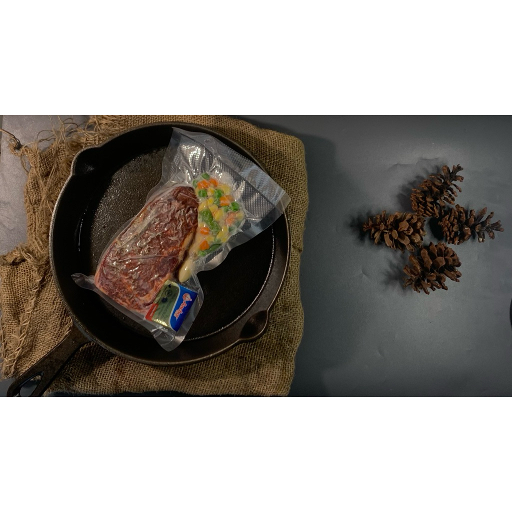 [FOOD PREP] GRASS FED Prime Steer Daging Sapi Steak Ribeye Australia 200g | Dry Rub Marinasi