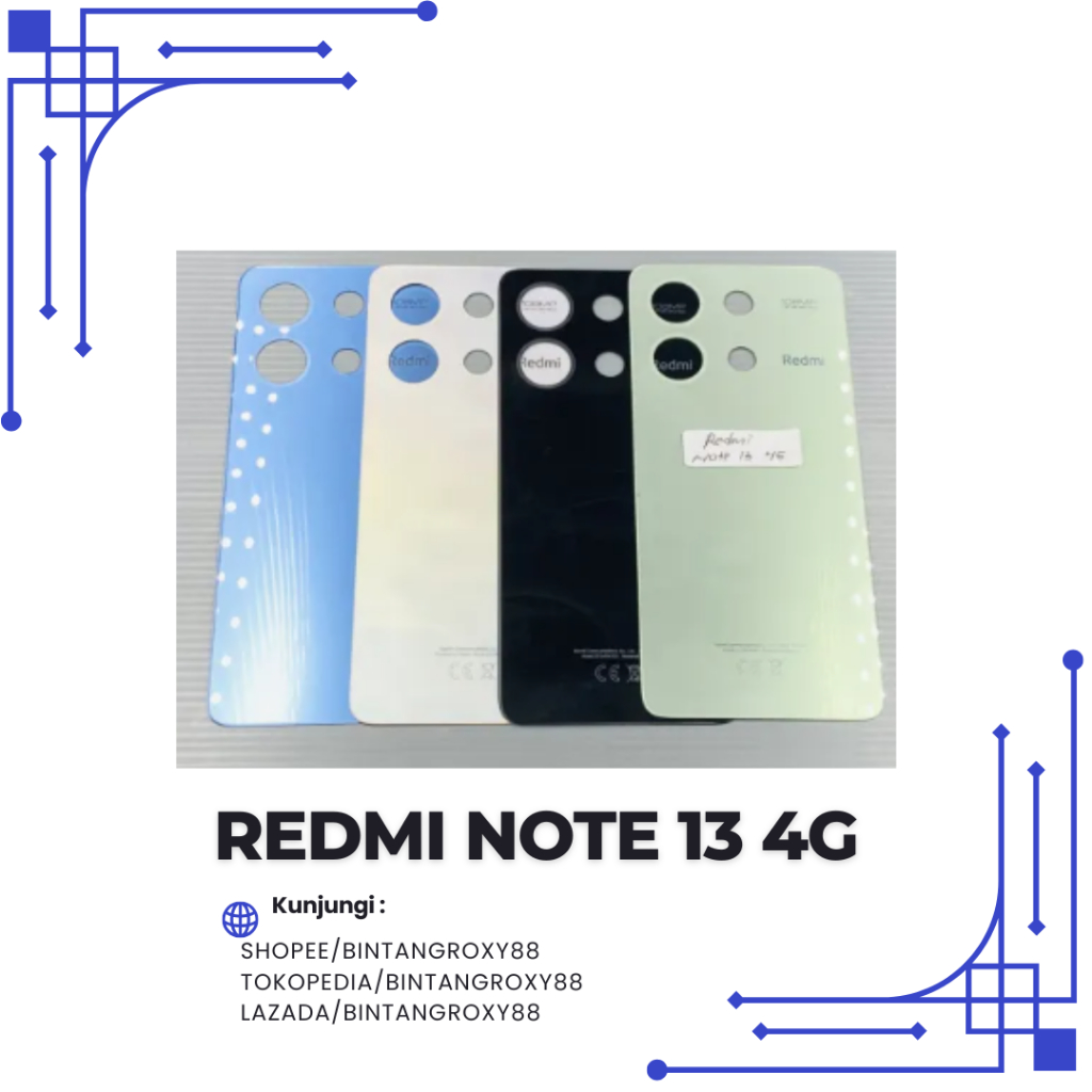 BACKDOOR - BACK CASING COMPATIBLE UNTUK X1AOMI R3DMI NOTE 13 4G TUTUP BELAKANG BACK CASING
